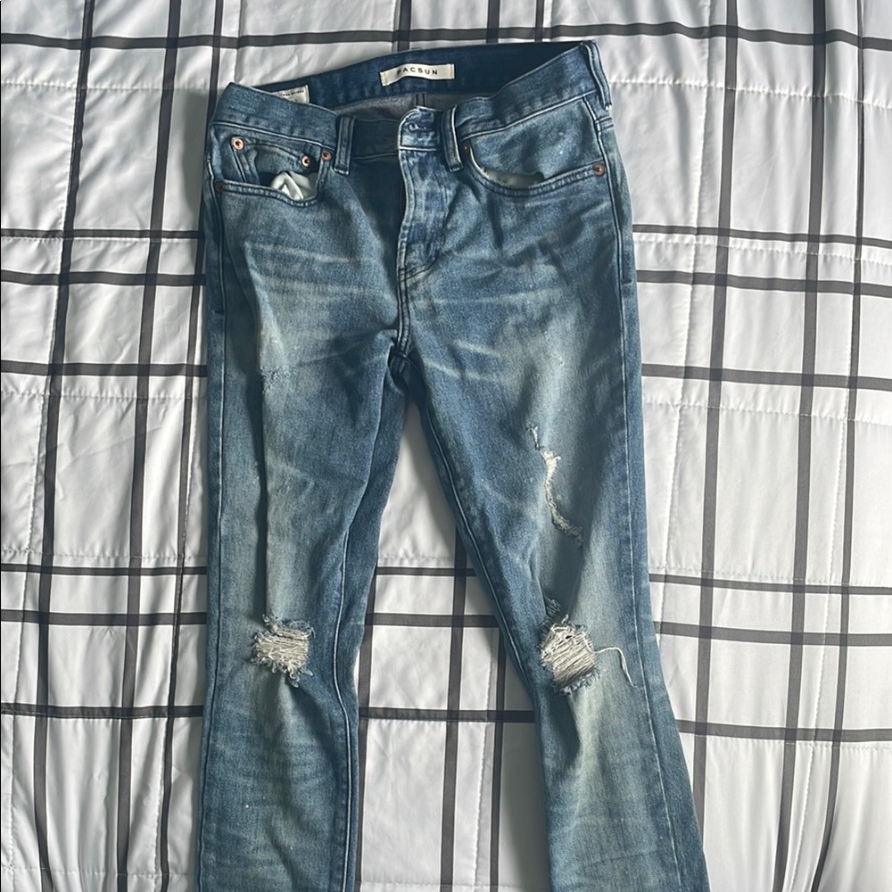 PacSun Blue Skinny Jeans Distressed